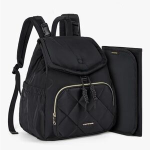 Black Quilted Baby Backpack